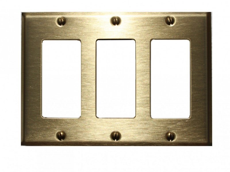 Wall Plates Brass Solid Triple Gfi Plate