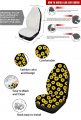 Suhoaziia 12 Pieces Frog Mushroom Car Seat Covers Full Set Split Bench Protectors Steering Wheel Cover Belt Pad Coaster Center