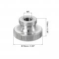 Uxcell Knurled Thumb Nuts 6pcs M5 X D16mm H10mm Stainless Steel Round Knobs Fasteners Blind Hole Hand Screw Nut Silver For 3d