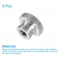 Uxcell Knurled Thumb Nuts 6pcs M5 X D16mm H10mm Stainless Steel Round Knobs Fasteners Blind Hole Hand Screw Nut Silver For 3d