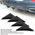 Qiilu Rear Bumper Diffuser Glossy Black Shark Fin Lip Spoiler Kit With Mounting Screws Universal