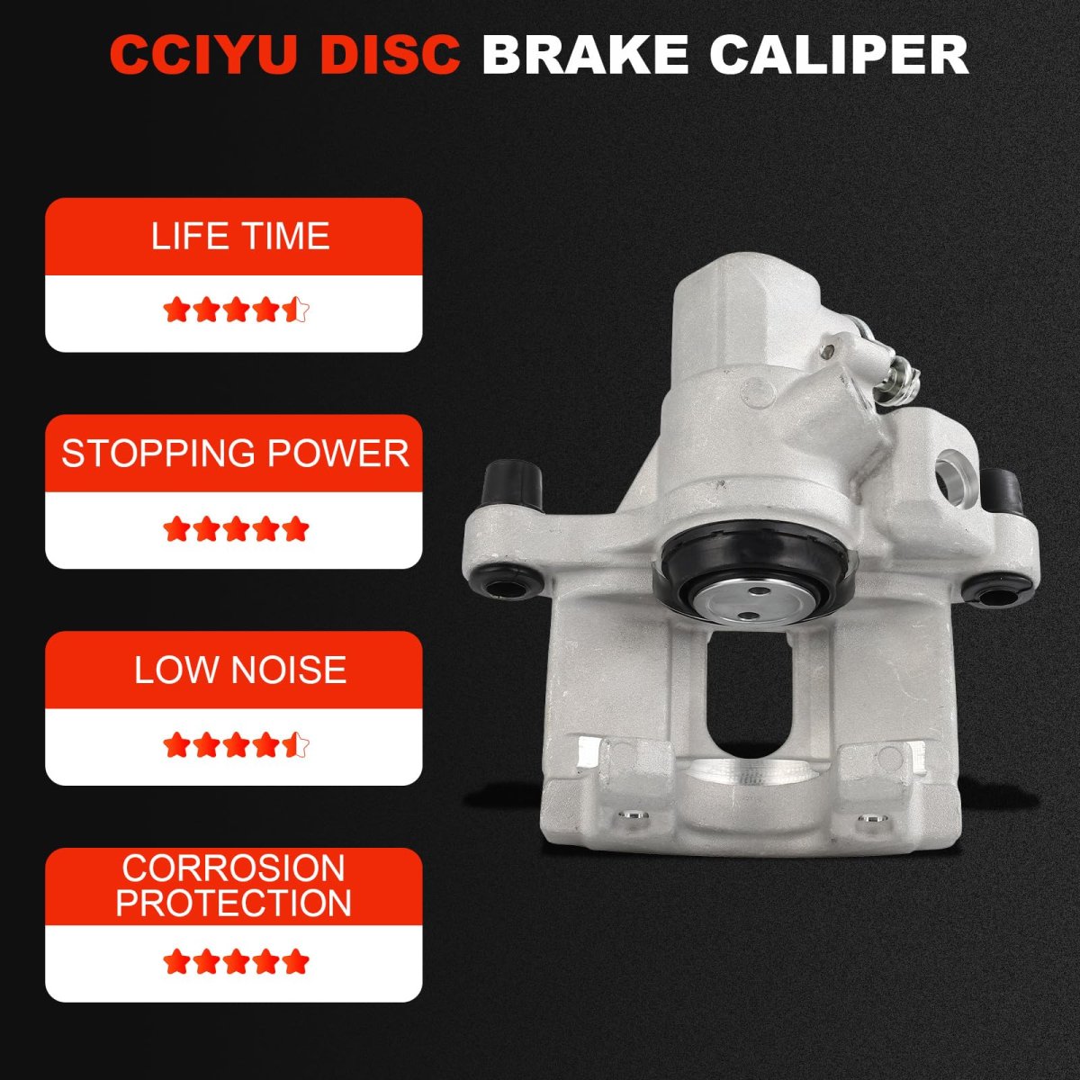 Rear Left Disc Brake Caliper Assembly Without Bracket 19-6284 For Ford Ecosport Escape Focus Transit Connect And Mazda 3 Sport