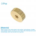 Uxcell Knurled Thumb Nuts 3pcs M6 X D20mm H7mm Brass Flat Head Blind Hole With Collar Round Knobs Fasteners For 3d Printer