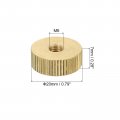 Uxcell Knurled Thumb Nuts 3pcs M6 X D20mm H7mm Brass Flat Head Blind Hole With Collar Round Knobs Fasteners For 3d Printer