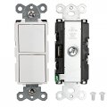Baomain Duplex Rocker Switch 15 Amp 120 Volt Single-pole Ac Combination Commercial Grade Grounding Ul Cul White 6pcs