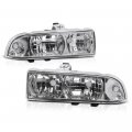 Headlight Headlamp Assembly For 1998-2004 Chevy S10 Pickup Truck Blazer Metallic Chrome Housing Driver And Passenger Side 