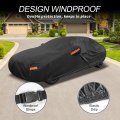 Car Cover Outdoor Waterproof Sun Rain Snow Hail Protection With Left Side Door Zipper Aluminum Film For Kia Rio Sedan