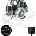 Muequ Solar Bulb String Lights 16ft Globes With 20 Clear Light Waterproof Decoration For Backyard Patio Umbrella Deck Bistro