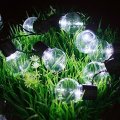 Muequ Solar Bulb String Lights 16ft Globes With 20 Clear Light Waterproof Decoration For Backyard Patio Umbrella Deck Bistro