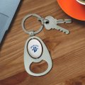 Indiana State University Sycamores Keychain Chrome Metal Spinning Oval Bottle Opener 3 6 X 1 5 In