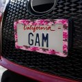 Pink Camouflage License Plate Tag Frame