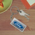 Graphics More Rectangle Ford Motor Company Blue Oval Logo Keychain In Chrome Plated Metal