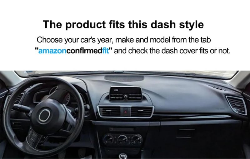 Custom Fit Dashboard Cover Mat Pad Carpet For Mazda 3 And Sport 2014 2015 2016 2017 2018 Black Polyester Vehicle Specific J169