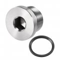 Uxcell Stainless Steel Inner Hex Head M22x1 5 Pipe Fitting Plug With Seal Ring For Terminate Ends