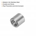 Uxcell 10pcs M5 Round Connector Nuts 304 Stainless Steel Coupling 8mm 0 31 Length Sleeve Rod Bar Stud Nut For Bracket M5x8x8mm