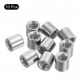Uxcell 10pcs M5 Round Connector Nuts 304 Stainless Steel Coupling 8mm 0 31 Length Sleeve Rod Bar Stud Nut For Bracket M5x8x8mm