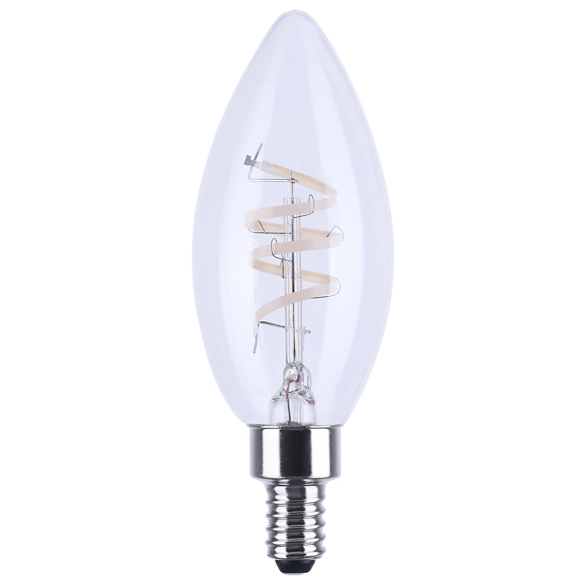 Satco 4 Watt B11 Reminiscent Led Filament Light Bulb 3000k Soft White 350 Lumens 90 Cri Clear Finish Candelabra E12 Base 360
