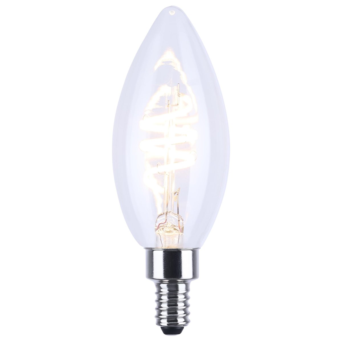 Satco 4 Watt B11 Reminiscent Led Filament Light Bulb 3000k Soft White 350 Lumens 90 Cri Clear Finish Candelabra E12 Base 360