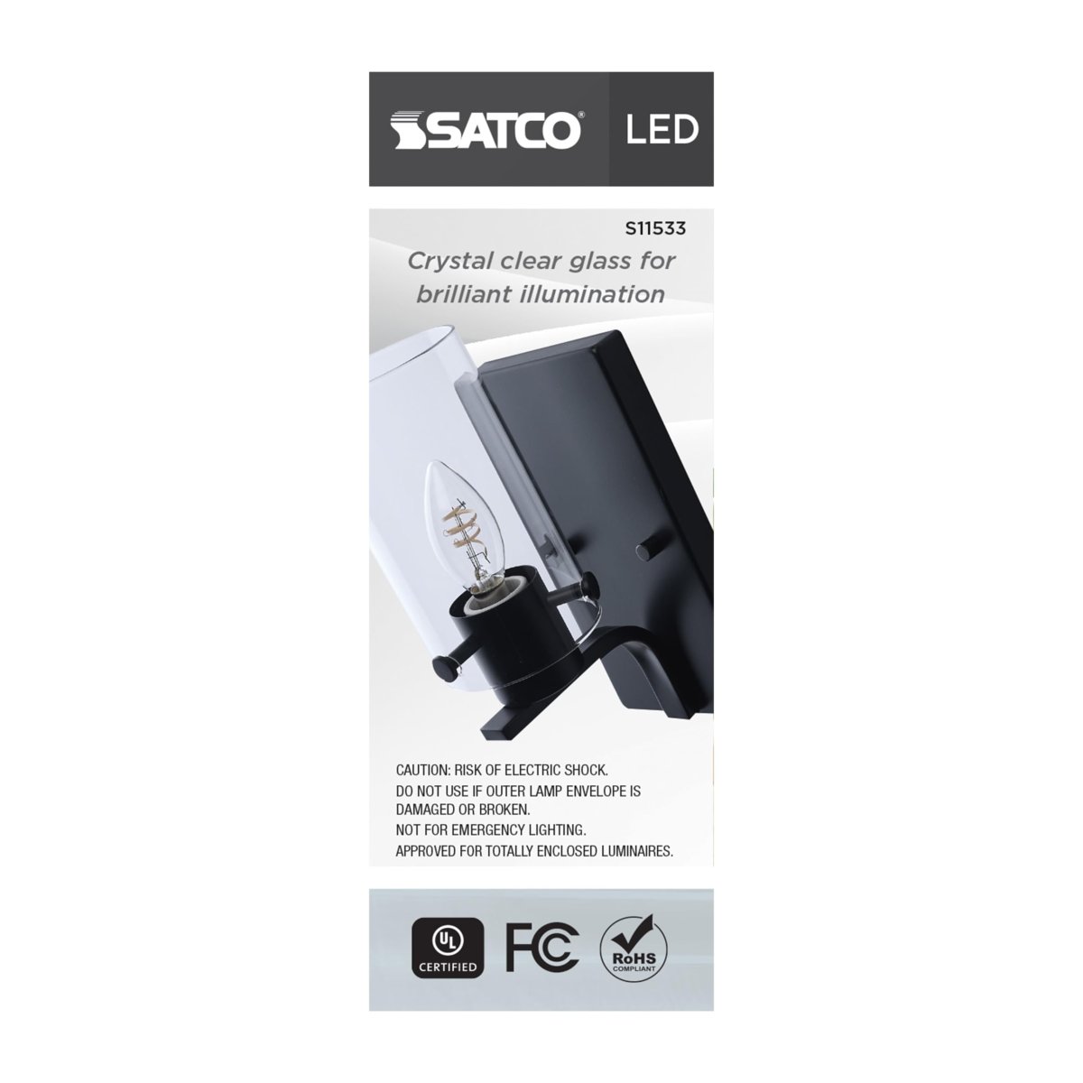Satco 4 Watt B11 Reminiscent Led Filament Light Bulb 3000k Soft White 350 Lumens 90 Cri Clear Finish Candelabra E12 Base 360