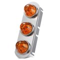 Partsam 1pcs Radius-style 14 Front Air Cleaner Light Bar With 3pcs Glass Watermelon Lights Stainless Steel Bracket For 