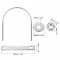 Uxcell Round U-bolts 2 Sets 5 59 142mm Inner Width 180mm Length Steel M6 With Nut Plate Washer
