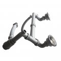 Talea Pp Material Double Sink Flexible Rear Drain Pipe Set With Stainless Steel Strainer Assembly Kit And Overflow Z7008c020