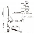Talea Pp Material Double Sink Flexible Rear Drain Pipe Set With Stainless Steel Strainer Assembly Kit And Overflow Z7008c020