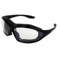 2 Pairs Of Birdz Eyewear Thrasher Padded Motorcycle Sunglasses For Men Women Convertible To Goggles Black Frame Clear Yellow 