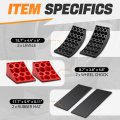 Auto Dynasty Rv Leveling Blocks Ramp Kit 2 Packs Camper Leveler With Red Chocks Anti-slip Mats And Carrying Bag Accessories For
