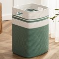 Joybest Cotton Laundry Hamper Large Woven Rope Basket With Handles For Living Room And Bedroom Stylish Storage Clothes Toys 