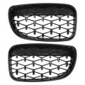 Front Hood Bumper Grille For Bmw 128i 135i 135is E87 No 51137166439 51137166440 Kidney Grill Diamond Star Black 1 Pair