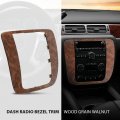 G-plus Dashboard Dash Bezel Trim Wood Grain Compatible With Chevy Silverado 1500 Tahoe Gmc Sierra Yukon 2007-2014 15211886