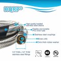 Hqrp Universal Premium Braided Stainless Steel Refrigerator Ice Maker Hose With 1 4 Comp By Connection 6-foot Burst Proof Water
