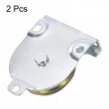 Uxcell 2pcs 84mm Single Pulley Block Iron Hanging Wire Towing Wheel Cable Rope Runner Roller In Zinc Plated