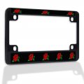 Fastasticdeals Metal Insert Bike License Plate Frame Rose Flower Weatherproof Motorcycle Accessories Black 4 Holes Solid 