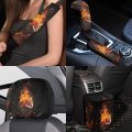 Ledback Fire Rugby Car Seat Cover Set For Women Blue Interiors Auto Front Rear Protector Accessories Head Rest Protective Full