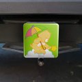 Care Bears Funshine Bear Tow Trailer Hitch Cover Plug Insert For 2 In Receivers Black Plastic Modern Style Accessory