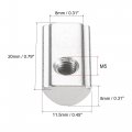 Uxcell M5 T Slot Nuts Roll In Spring T-nut With Ball Carbon Steel For 3030 Series Aluminum Extrusion Profile Rail 8mm 50pcs