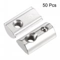 Uxcell M5 T Slot Nuts Roll In Spring T-nut With Ball Carbon Steel For 3030 Series Aluminum Extrusion Profile Rail 8mm 50pcs