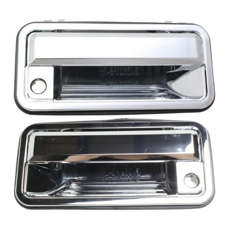 Chevy K1500 1988-1999 Exterior Door Handle Driver And Passenger Side Pair Front All Submodels With Key Hole Plastic Chrome