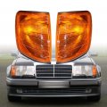 Anzios Compatible For 1985-1995 Mercedes E-class W124 E420 E500 Corner Lights Turn Signal Indicator Amber Lens Housing Cover