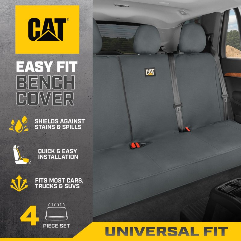 Cata Flexfita Back Seat Cover For Cars Trucks Suv Zipper Split Rear Bench Protector With Durable Canvas Material Interior In