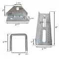 4 Pack 8 Galvanized Swivel Top Bunk Bracket Kit With Hardware For Boat Trailer Fits 2x3 Cross Members Heavy Duty