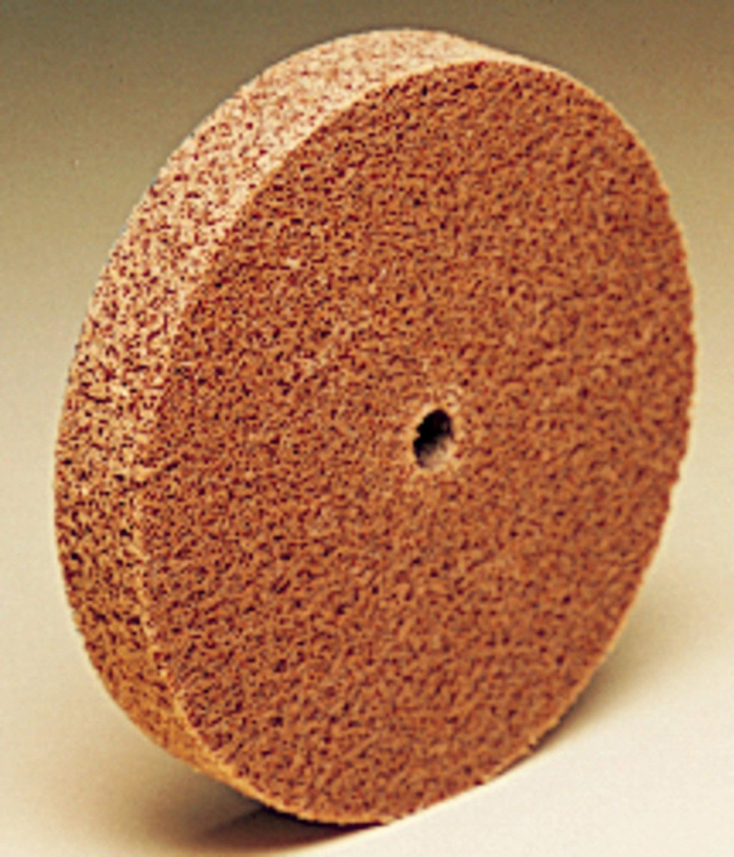 3m Scotch-brite Cp-uw Unitized Aluminum Oxide Medium Deburring Wheel Grade Arbor Attachment 2 In Dia 1 8 Center Hole Thickness
