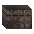Fasa De Traditional Style Pattern 4 Decorative Vinyl 18in X 24in Backsplash Panel In Smoked Pewter 5 Pack 