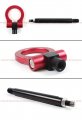 Cuztom Tuning Black Red Bumper Folding Ring Screw On Type Tow Hook Compatible With 2016-2020 Chevy Camaro Ls Lt Ss Zl1