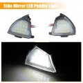 X Autohaux 1 Pair Side Mirror Puddle Light Led Lamp Left And Right White Fit For Volkswagen Eos 2006 Golf 5 2004-2009