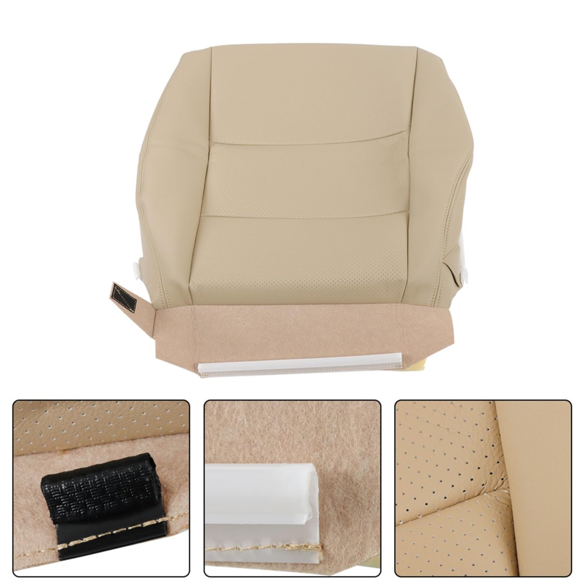 Perforated Artificial Leather Front Driver Side Bottom Seat Cover Tan Replacement For Acura Rdx 2007-2012