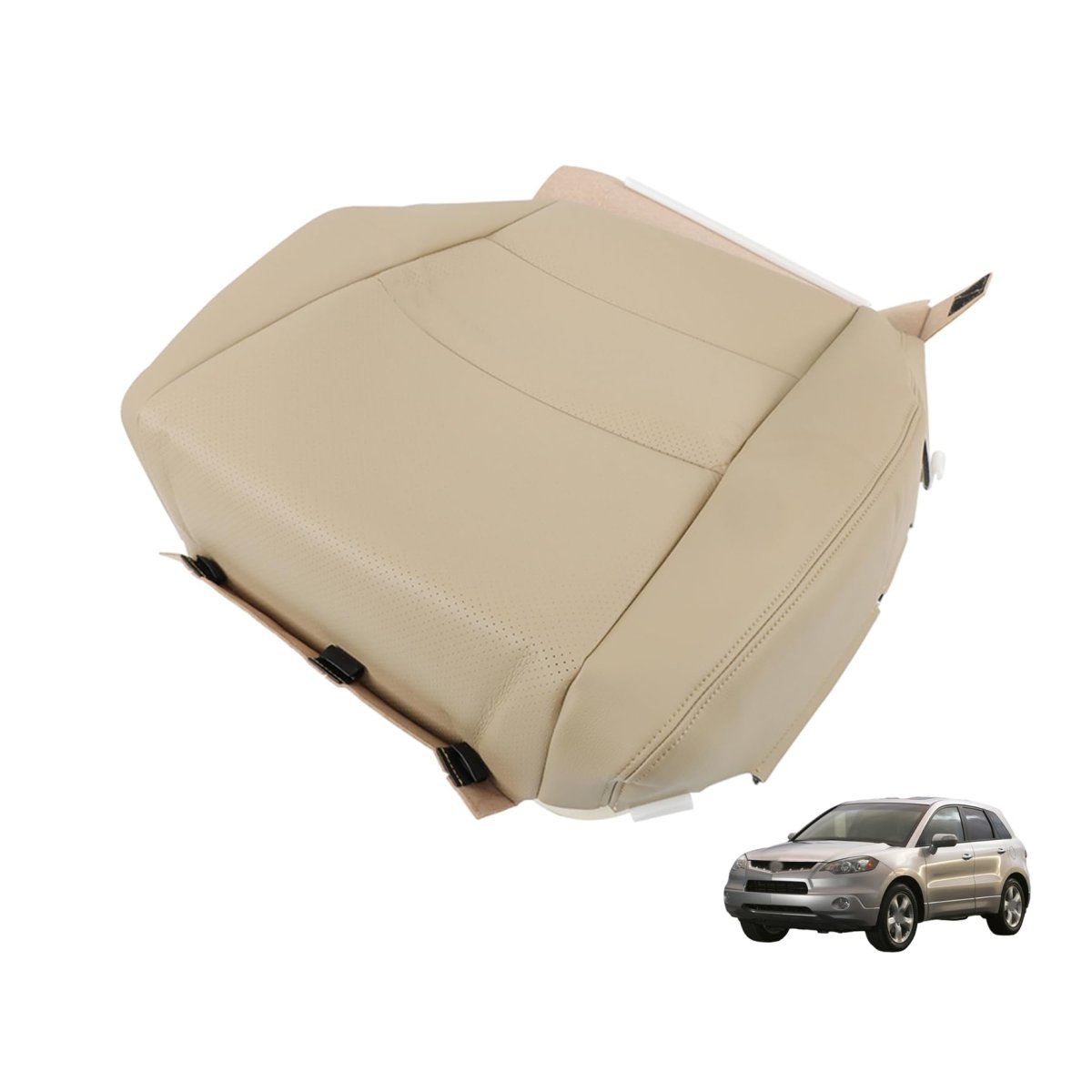 Perforated Artificial Leather Front Driver Side Bottom Seat Cover Tan Replacement For Acura Rdx 2007-2012