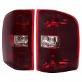 Hecasa Pair Tail Light Compatible With 2007-2014 Chevy Chevrolet Silverado Gmc Sierra 1500 2500 Hd 3500 Halogen Brake Lamp
